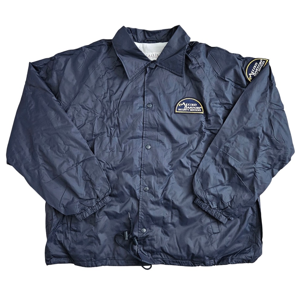 Allied Barton Security Services Jacket Men's XL Snap Front Blue Martin's Uniform